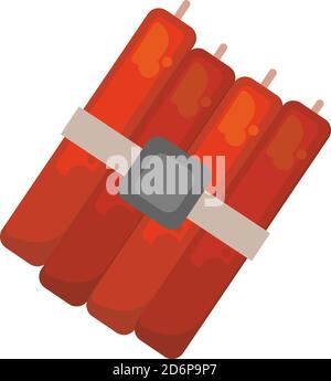 Big dynamite, illustration, vector on white background. Stock Vector