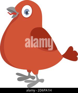 Fat bird, illustration, vector on white background. Stock Vector