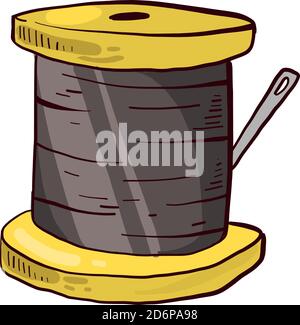 Grey thread, illustration, vector on white background. Stock Vector