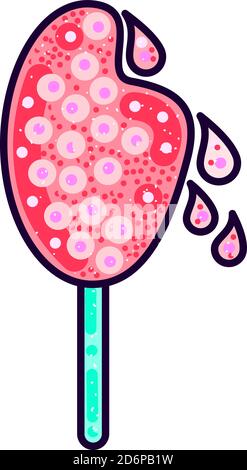 Ice cream melting, illustration, vector on white background. Stock Vector