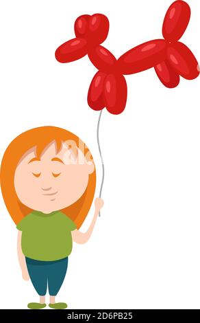 Inflatable dog, illustration, vector on white background. Stock Vector
