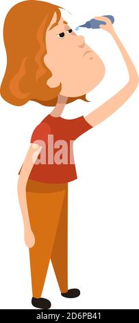 Eye drops, illustration, vector on white background. Stock Vector