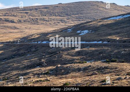 The tundra along Trail Ridge Road in Rocky Mountain National Park Stock Photo
