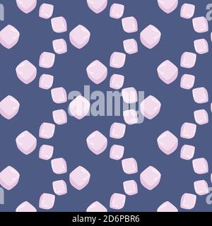 Small ice cubes,seamless pattern on dark blue background. Stock Vector