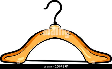 Orange hanger, illustration, vector on white background. Stock Vector