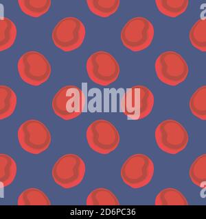 Red pancake,seamless pattern on dark purple background. Stock Vector