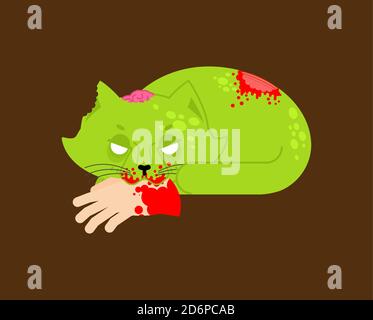Zombie cat isolated. Zombi pet. Vector illustration Stock Vector Image ...