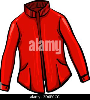 Red jacket, illustration, vector on white background. Stock Vector
