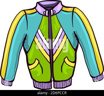 Colorful jacket, illustration, vector on white background. Stock Vector