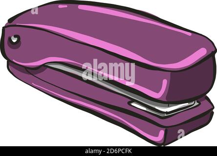 Purple stapler, illustration, vector on white background. Stock Vector
