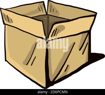 Open box, illustration, vector on white background. Stock Vector