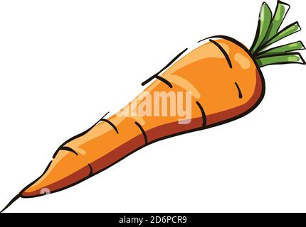 Small carrot, illustration, vector on white background. Stock Vector
