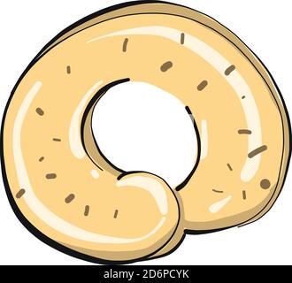 Salty rolls, illustration, vector on white background. Stock Vector
