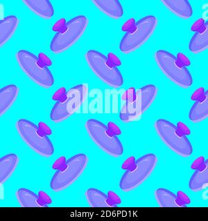 Pan lid,seamless pattern on blue background. Stock Vector