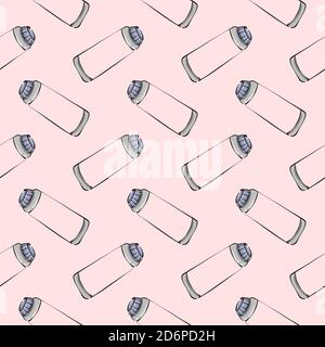 Tooth paste,seamless pattern on light pink background. Stock Vector