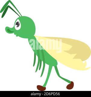 Sad moth, illustration, vector on white background. Stock Vector