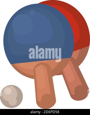 Ping pong game, illustration, vector on white background. Stock Vector