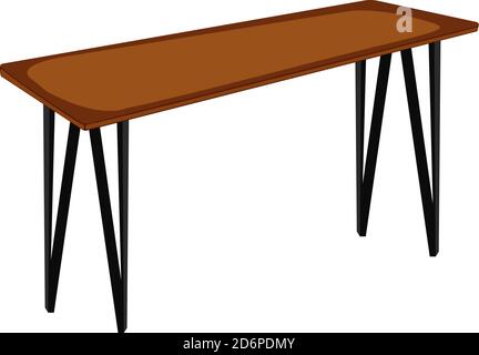 Wooden bar table, illustration, vector on white background Stock Vector