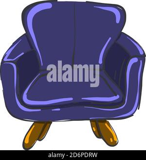 Blue chair, illustration, vector on white background. Stock Vector