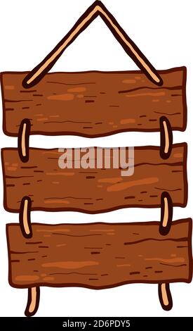 Long wooden board, illustration, vector on white background. Stock Vector
