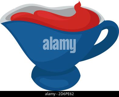 Sauce in the saucer, illustration, vector on white background. Stock Vector