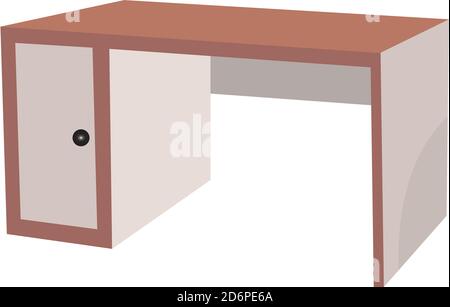 Light colored wooden desk, illustration, vector on white background Stock Vector