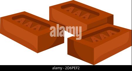 Red bricks, illustration, vector on white background Stock Vector