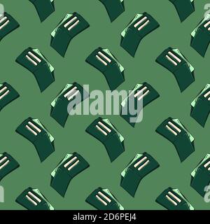Green wallets,seamless pattern on green background. Stock Vector