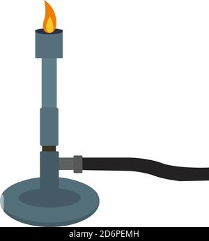 Bunsen burner, illustration, vector on white background Stock Vector
