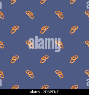 Golden wedding rings,seamless pattern on dark purple background. Stock Vector