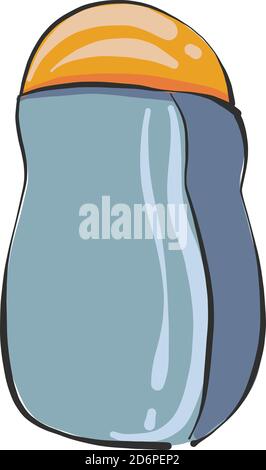 Blue thermos, illustration, vector on white background. Stock Vector