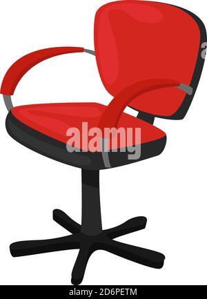 Red computer chair, illustration, vector on white background. Stock Vector