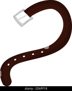 Leather belt, illustration, vector on white background Stock Vector