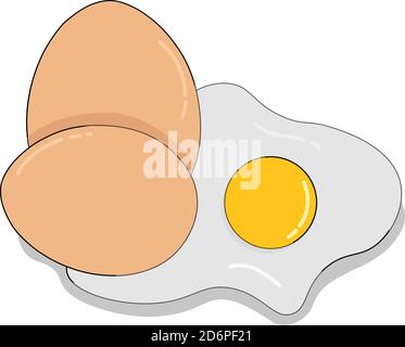 Two eggs, illustration, vector on white background Stock Vector