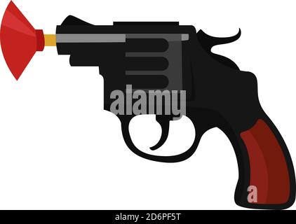 Toy pistol, illustration, vector on white background. Stock Vector