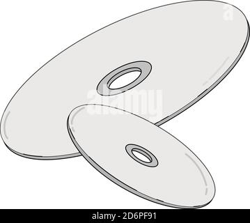 CD Drive, illustration, vector on white background Stock Vector