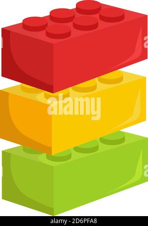 Lego blocks, illustration, vector on white background Stock Vector