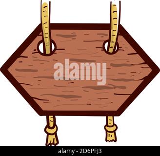 Interesting wooden board, illustration, vector on white background. Stock Vector