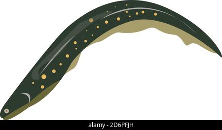 Green eel, illustration, vector on white background Stock Vector