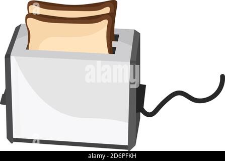 White toaster, illustration, vector on white background Stock Vector