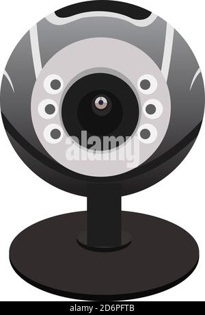 PC webcamera, illustration, vector on white background Stock Vector