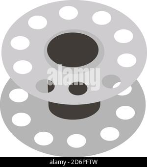 Grey bobbin, illustration, vector on white background Stock Vector
