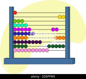 Blue abacus,illustration, vector on white background. Stock Vector