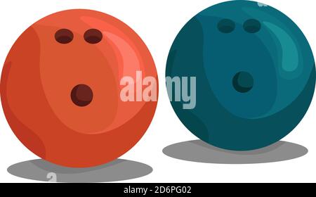 Bowling balls, illustration, vector on white background Stock Vector