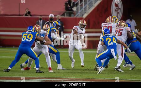 Safety (4) Jordan Fuller of the Los Angeles Rams warms up before playing  against the San Francisco 49ers in an NFL football game, Monday, Oct. 3,  2022, in Santa Clara, Calif. 49ers