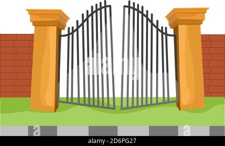 Big gate, illustration, vector on white background Stock Vector
