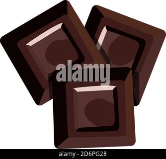 Chocolate cubes, illustration, vector on white background Stock Vector