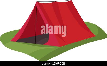 Red tent, illustration, vector on white background Stock Vector
