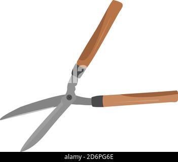 Hedge trimmer, illustration, vector on white background Stock Vector