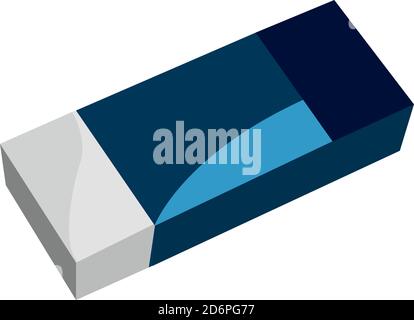 Blue eraser, illustration, vector on white background Stock Vector